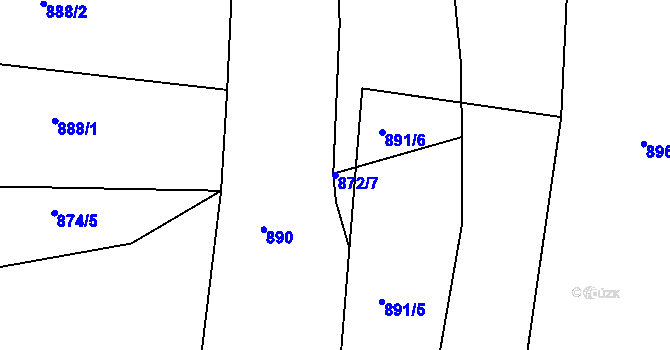 Parcela st. 872/7 v KÚ Milevsko, Katastrální mapa
