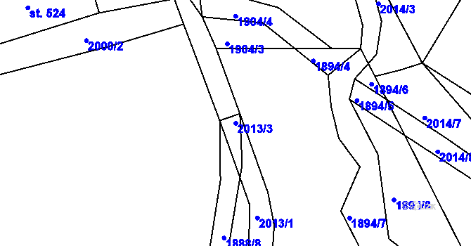 Parcela st. 2013/3 v KÚ Milevsko, Katastrální mapa