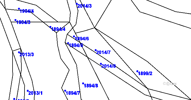 Parcela st. 2014/7 v KÚ Milevsko, Katastrální mapa