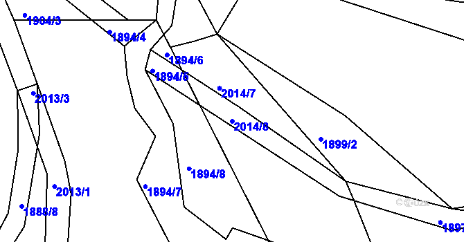 Parcela st. 2014/8 v KÚ Milevsko, Katastrální mapa