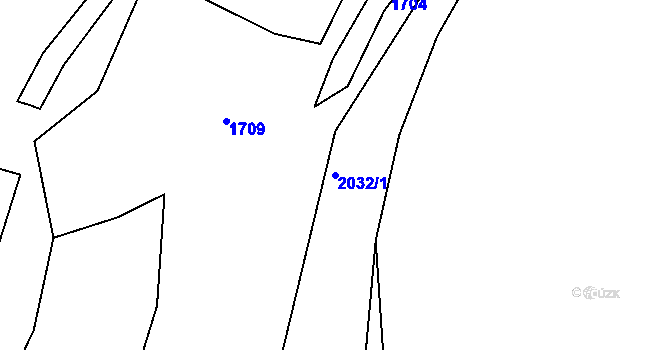 Parcela st. 2032/1 v KÚ Milevsko, Katastrální mapa