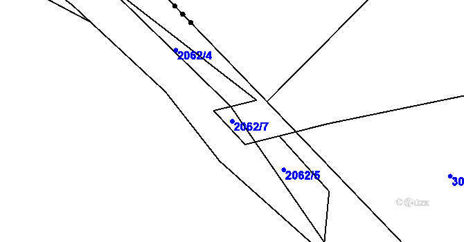 Parcela st. 2062/7 v KÚ Milevsko, Katastrální mapa