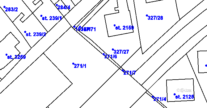 Parcela st. 271/6 v KÚ Milevsko, Katastrální mapa