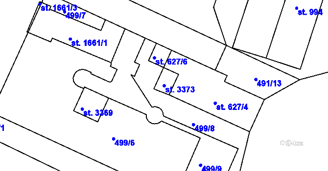 Parcela st. 3373 v KÚ Milevsko, Katastrální mapa