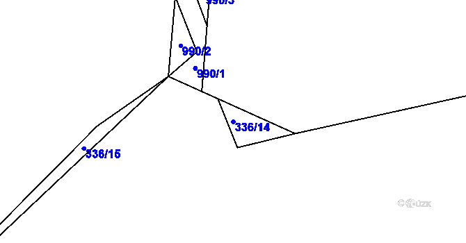 Parcela st. 336/14 v KÚ Rukáveč, Katastrální mapa