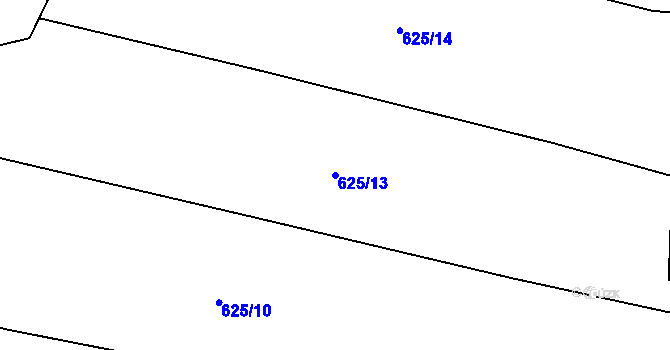 Parcela st. 625/13 v KÚ Rukáveč, Katastrální mapa