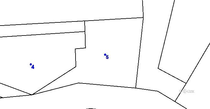 Parcela st. 5 v KÚ Dolní Částkov, Katastrální mapa