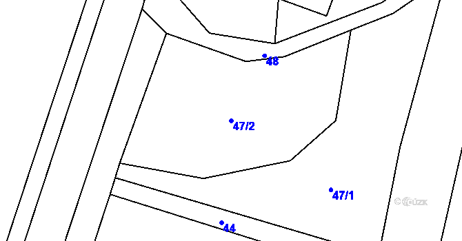 Parcela st. 47/2 v KÚ Horka u Milhostova, Katastrální mapa