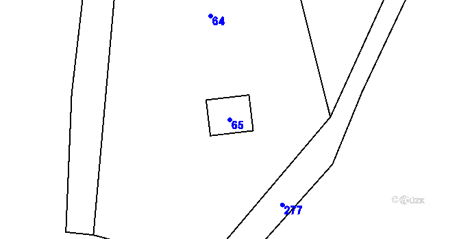 Parcela st. 65 v KÚ Milhostov, Katastrální mapa