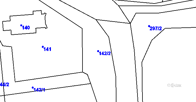 Parcela st. 142/2 v KÚ Milhostov, Katastrální mapa