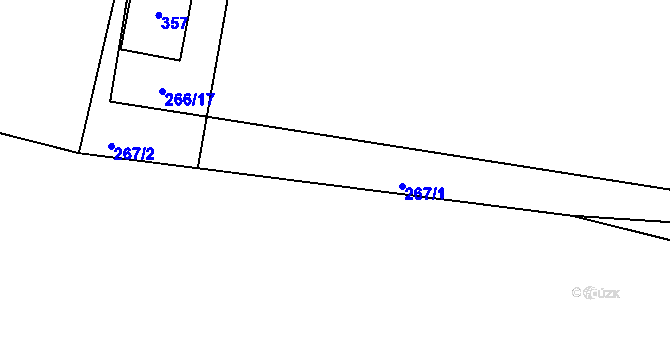 Parcela st. 267 v KÚ Milhostov, Katastrální mapa