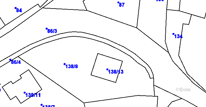 Parcela st. 86/6 v KÚ Milhostov, Katastrální mapa