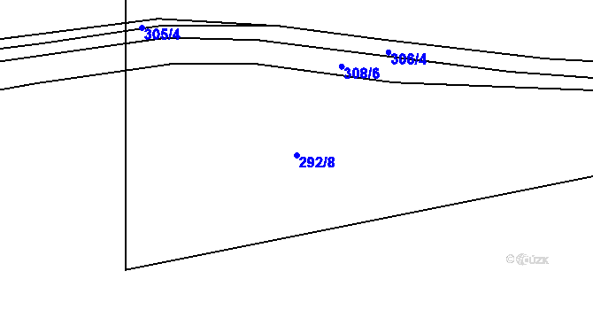 Parcela st. 292/8 v KÚ Milhostov, Katastrální mapa