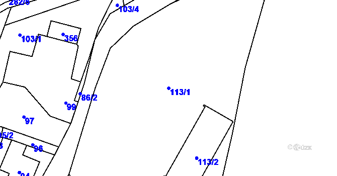 Parcela st. 113/1 v KÚ Milhostov, Katastrální mapa
