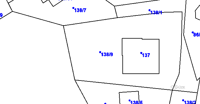 Parcela st. 138/9 v KÚ Milhostov, Katastrální mapa