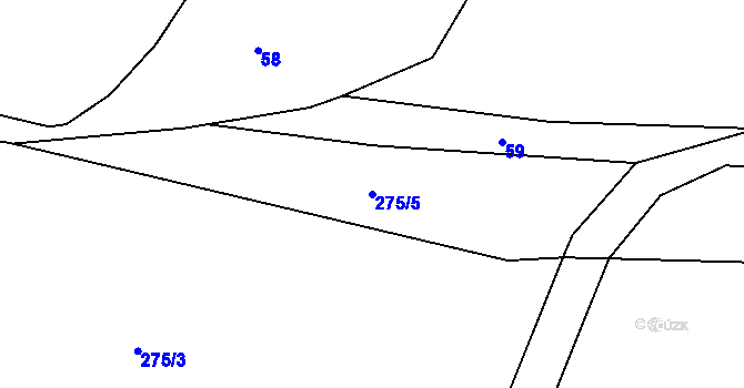 Parcela st. 275/5 v KÚ Milhostov, Katastrální mapa