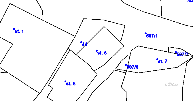 Parcela st. 6 v KÚ Malovice u Miličína, Katastrální mapa