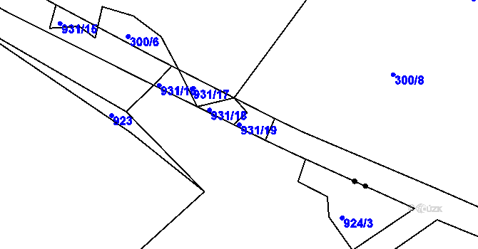 Parcela st. 931/19 v KÚ Miličín, Katastrální mapa