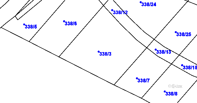 Parcela st. 338/3 v KÚ Záhoří u Miličína, Katastrální mapa