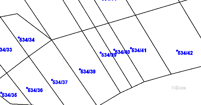 Parcela st. 534/39 v KÚ Záhoří u Miličína, Katastrální mapa