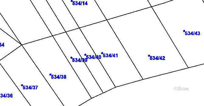 Parcela st. 534/41 v KÚ Záhoří u Miličína, Katastrální mapa