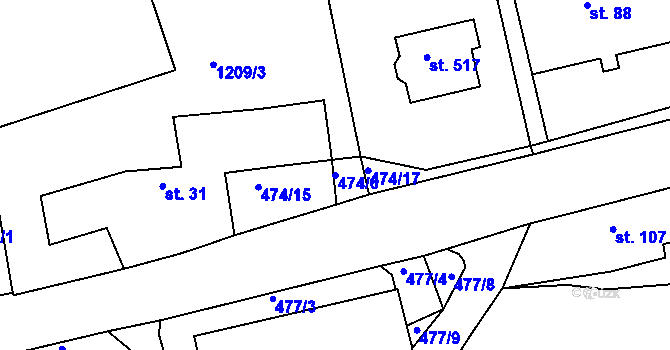 Parcela st. 474/6 v KÚ Milíčov u Jihlavy, Katastrální mapa