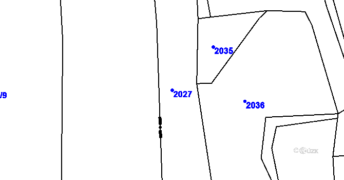 Parcela st. 2027 v KÚ Milíčov u Jihlavy, Katastrální mapa