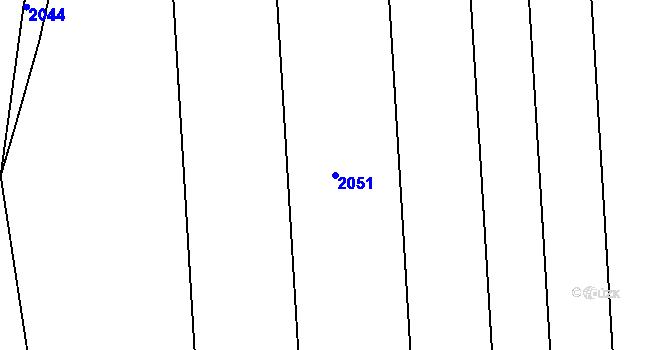 Parcela st. 2051 v KÚ Milíčov u Jihlavy, Katastrální mapa