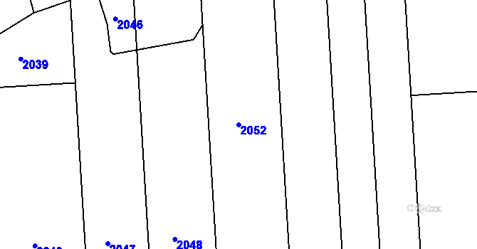 Parcela st. 2052 v KÚ Milíčov u Jihlavy, Katastrální mapa