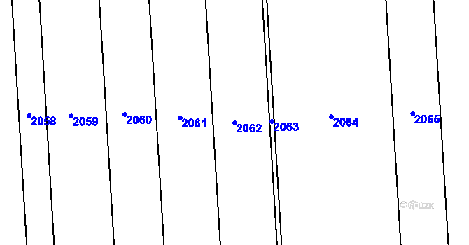 Parcela st. 2062 v KÚ Milíčov u Jihlavy, Katastrální mapa