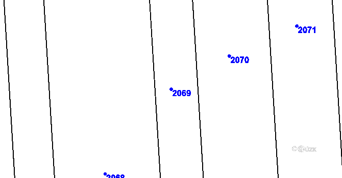 Parcela st. 2069 v KÚ Milíčov u Jihlavy, Katastrální mapa