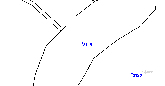 Parcela st. 2119 v KÚ Milíčov u Jihlavy, Katastrální mapa