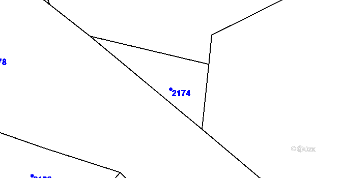 Parcela st. 2174 v KÚ Milíčov u Jihlavy, Katastrální mapa