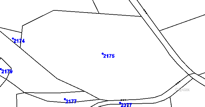 Parcela st. 2175 v KÚ Milíčov u Jihlavy, Katastrální mapa