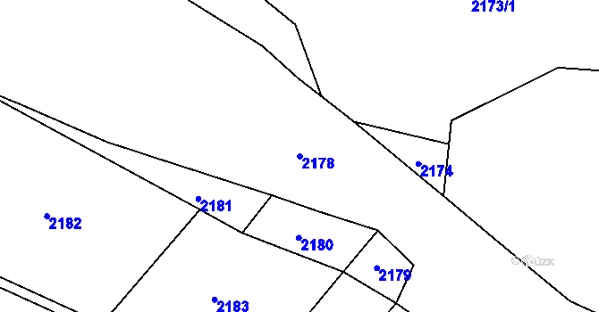 Parcela st. 2178 v KÚ Milíčov u Jihlavy, Katastrální mapa
