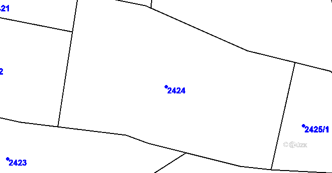 Parcela st. 2424 v KÚ Milíčov u Jihlavy, Katastrální mapa