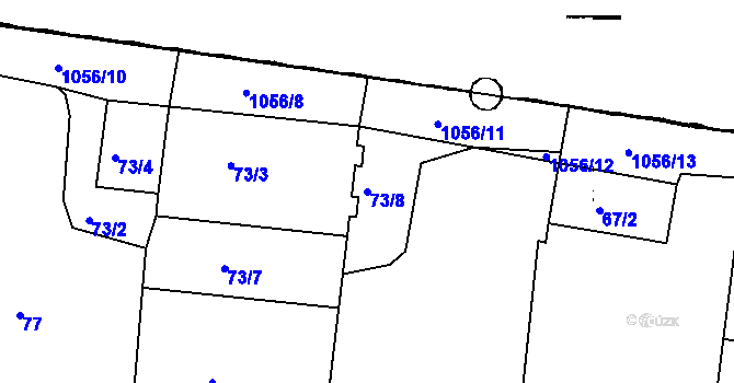 Parcela st. 73/8 v KÚ Milíčovice, Katastrální mapa