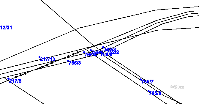 Parcela st. 765/5 v KÚ Milíčovice, Katastrální mapa