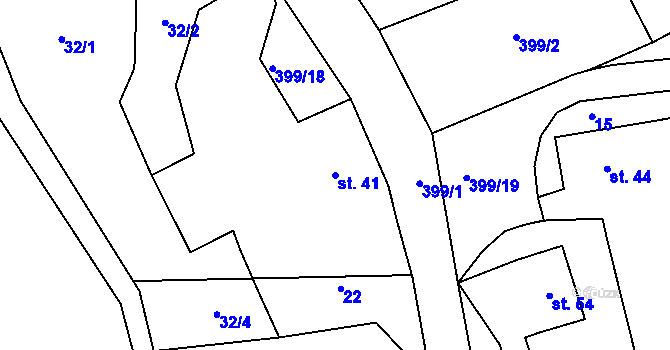 Parcela st. 41 v KÚ Malá Šitboř, Katastrální mapa