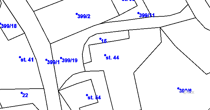 Parcela st. 44 v KÚ Malá Šitboř, Katastrální mapa