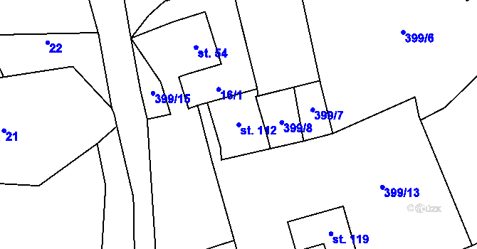 Parcela st. 112 v KÚ Malá Šitboř, Katastrální mapa