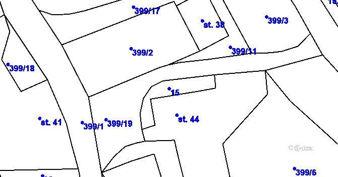 Parcela st. 15 v KÚ Malá Šitboř, Katastrální mapa