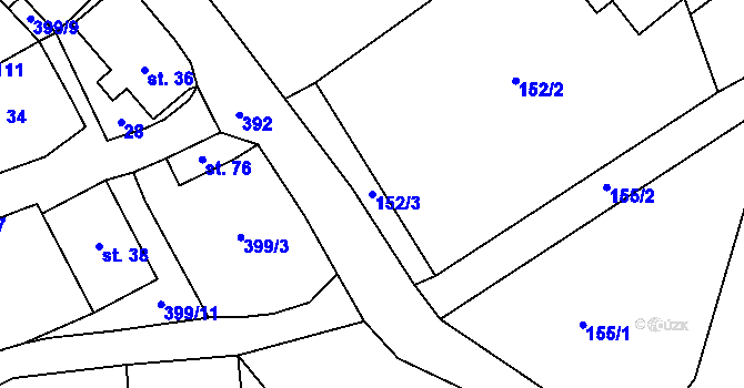 Parcela st. 152/3 v KÚ Malá Šitboř, Katastrální mapa