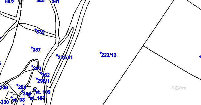 Parcela st. 222/13 v KÚ Malá Šitboř, Katastrální mapa