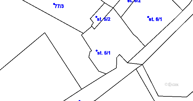 Parcela st. 5/1 v KÚ Milíkov u Mariánských Lázní, Katastrální mapa