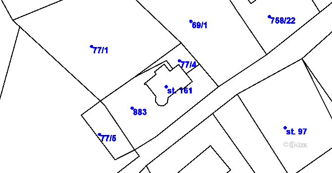 Parcela st. 161 v KÚ Milíkov u Mariánských Lázní, Katastrální mapa