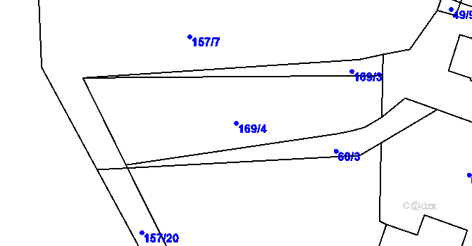 Parcela st. 169/4 v KÚ Těšov u Milíkova, Katastrální mapa