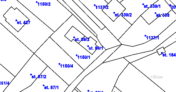 Parcela st. 89/1 v KÚ Milíkov u Jablunkova, Katastrální mapa