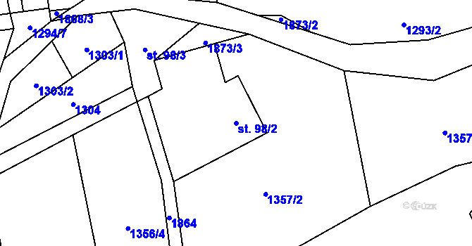 Parcela st. 98/2 v KÚ Milíkov u Jablunkova, Katastrální mapa