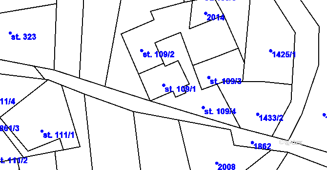 Parcela st. 109/1 v KÚ Milíkov u Jablunkova, Katastrální mapa